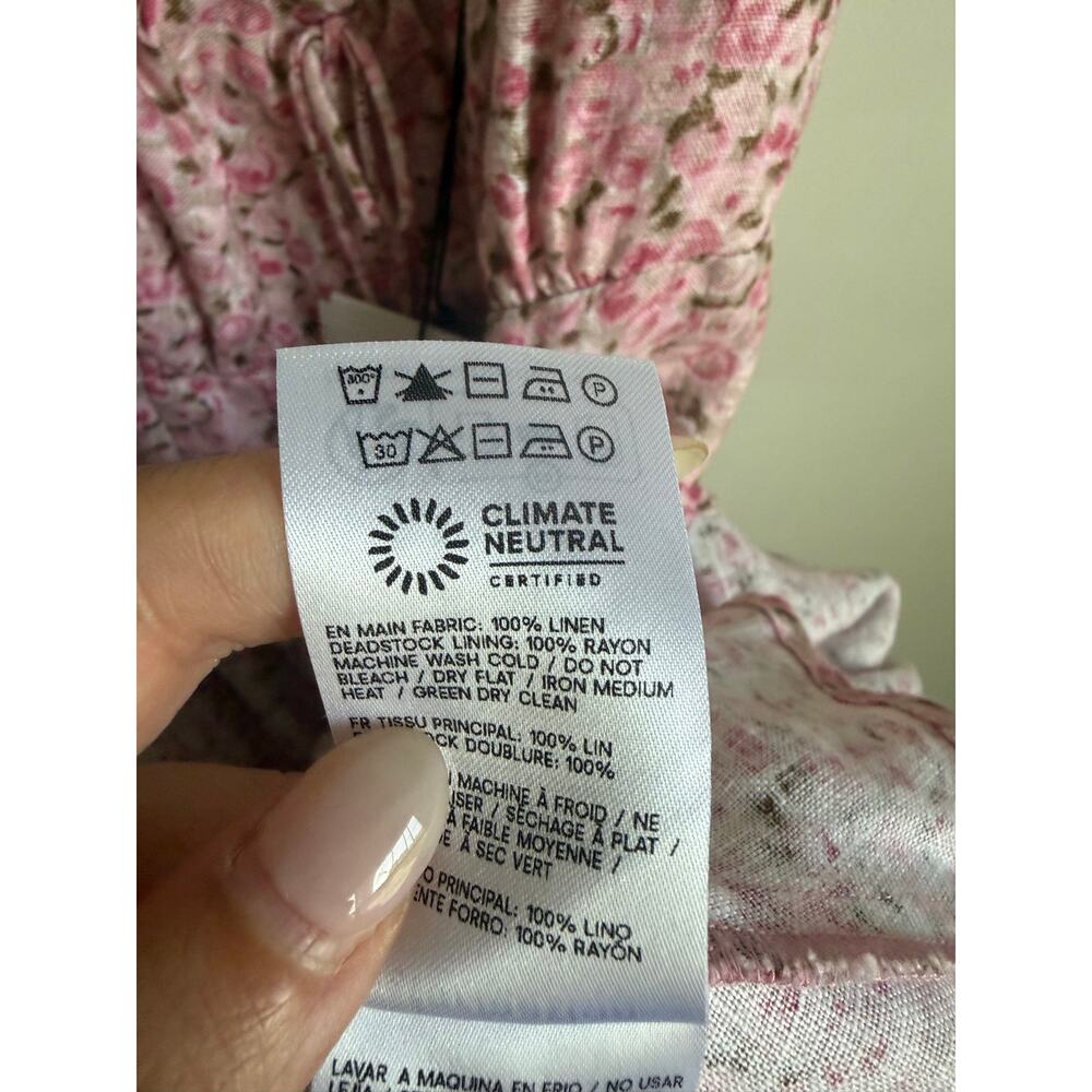 Reformation Daria Linen Sleeveless Mini Fit & Flare Dress Rosin Pink  Women's 4 - Picture 9 of 13